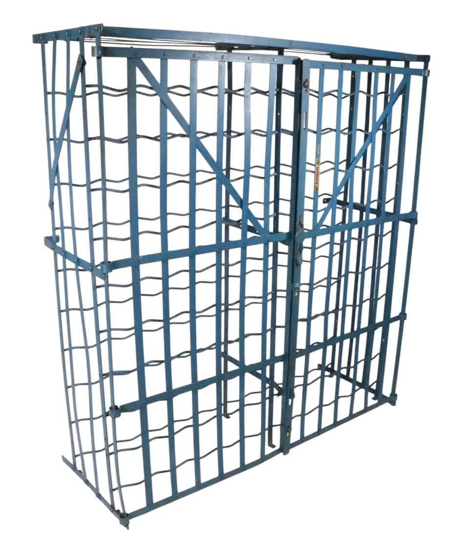 1930s Industrial French Iron Wine Rack by Rigidex - 12