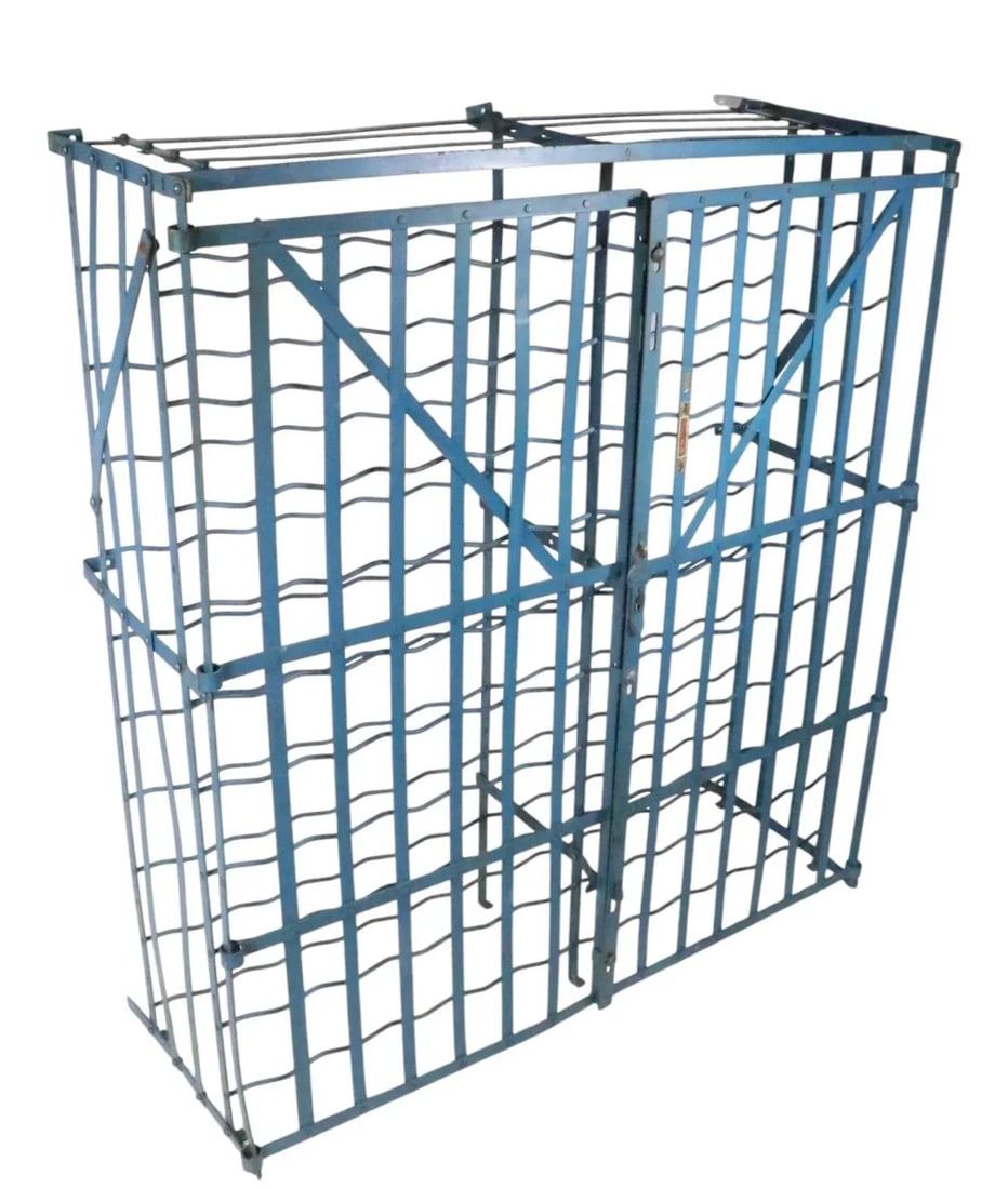 1930s Industrial French Iron Wine Rack by Rigidex - 14