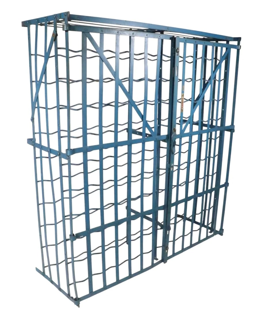 1930s Industrial French Iron Wine Rack by Rigidex - 15