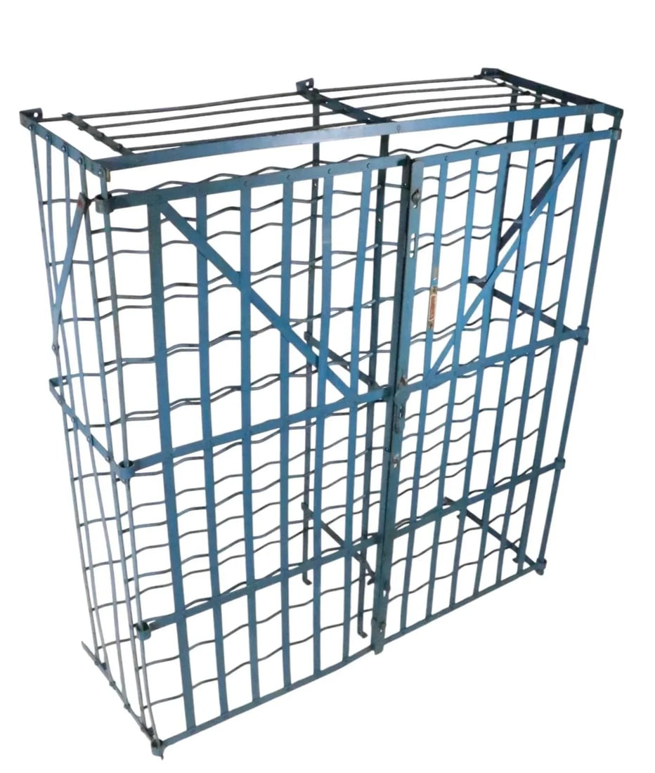 1930s Industrial French Iron Wine Rack by Rigidex - 16