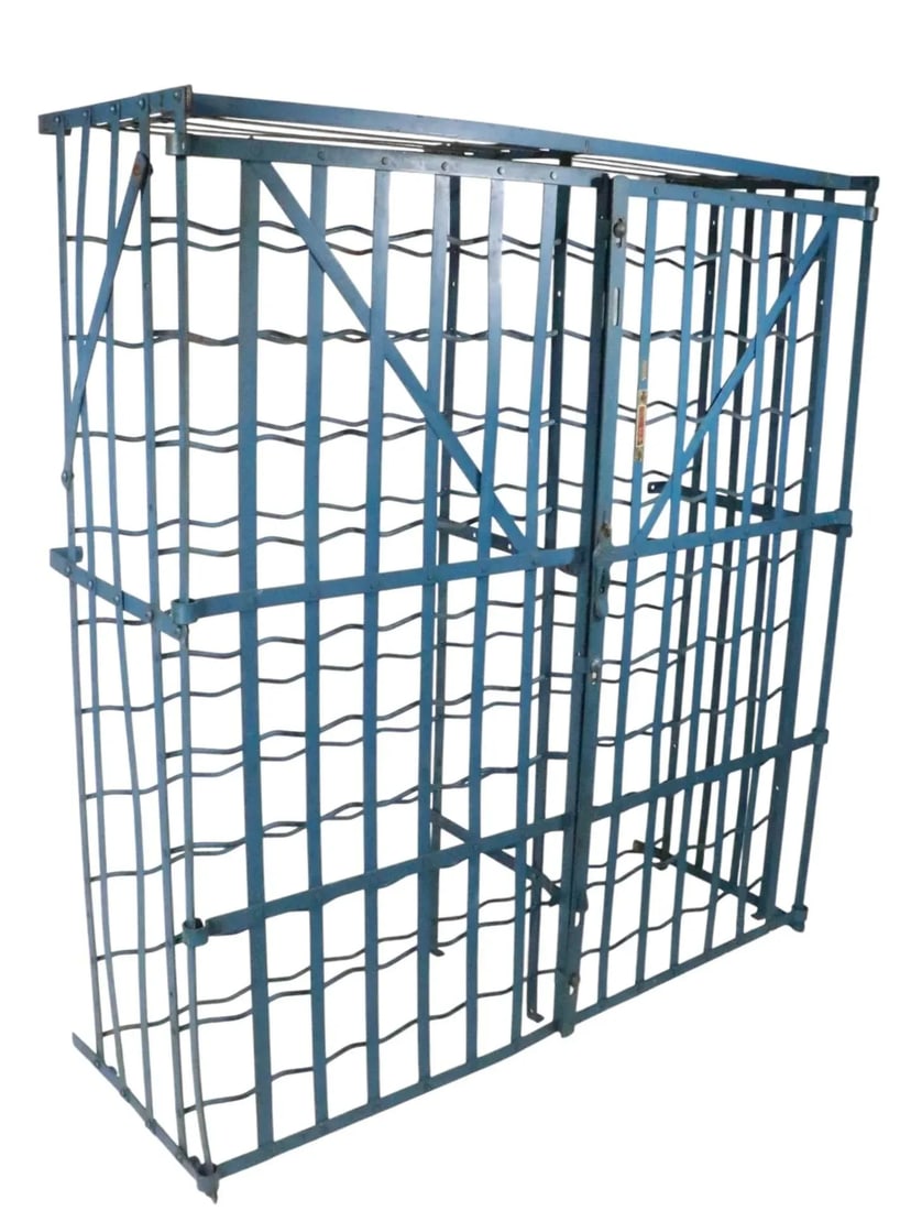 1930s Industrial French Iron Wine Rack by Rigidex - 17