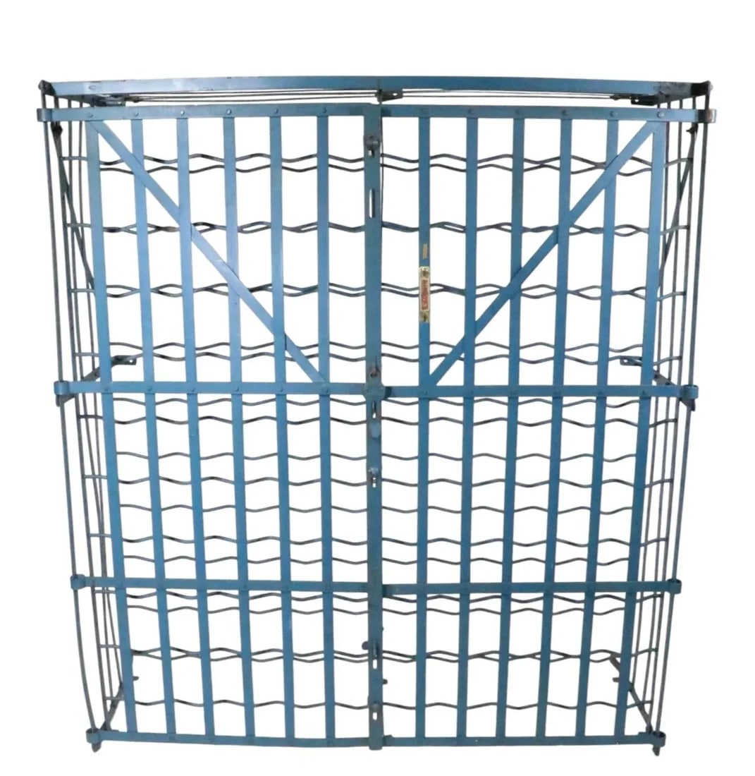 1930s Industrial French Iron Wine Rack by Rigidex - 2