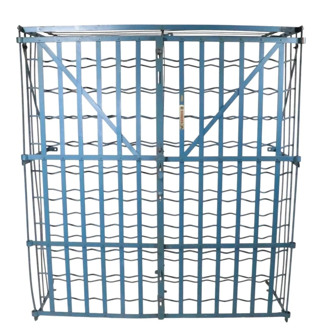 1930s Industrial French Iron Wine Rack by Rigidex - 4
