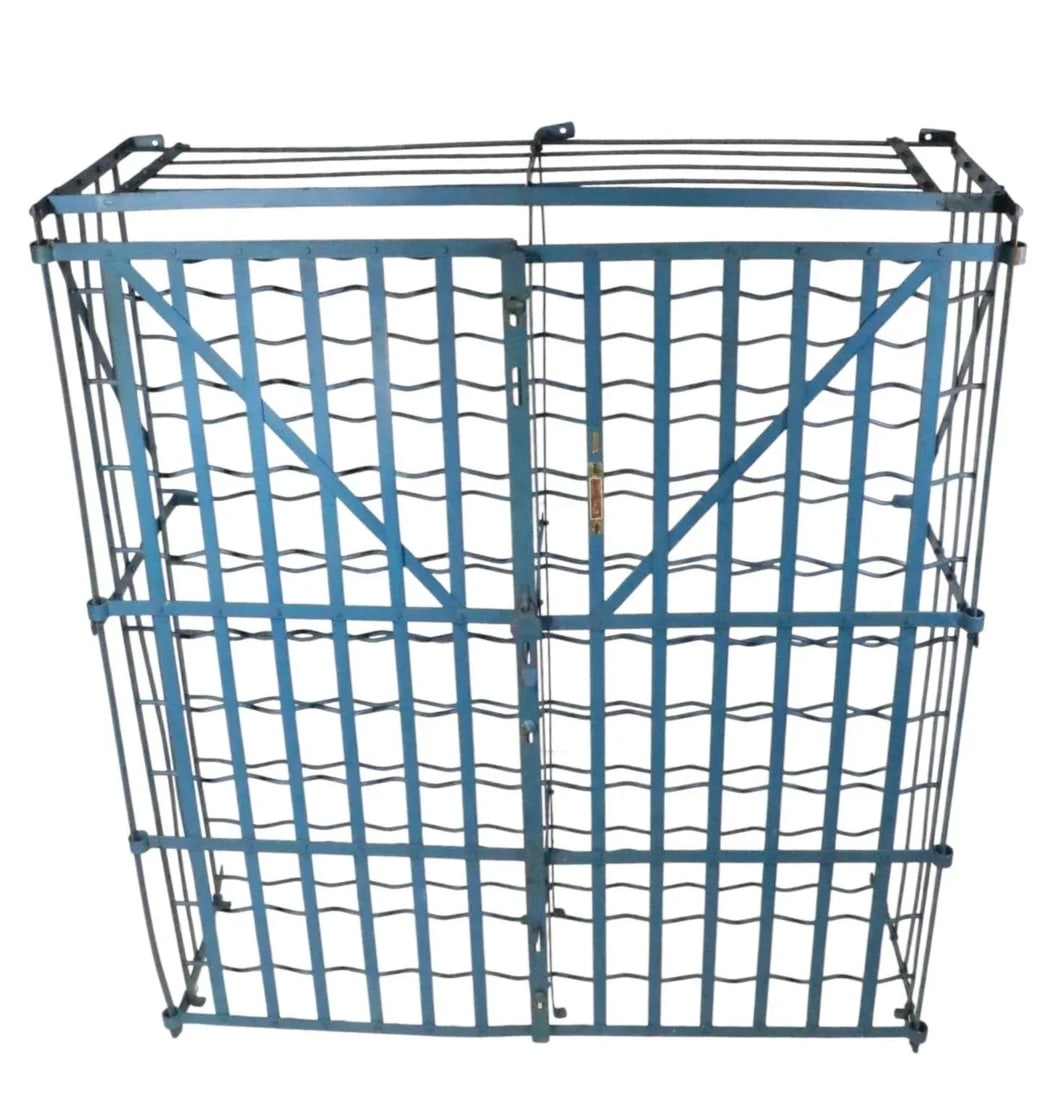 1930s Industrial French Iron Wine Rack by Rigidex - 9
