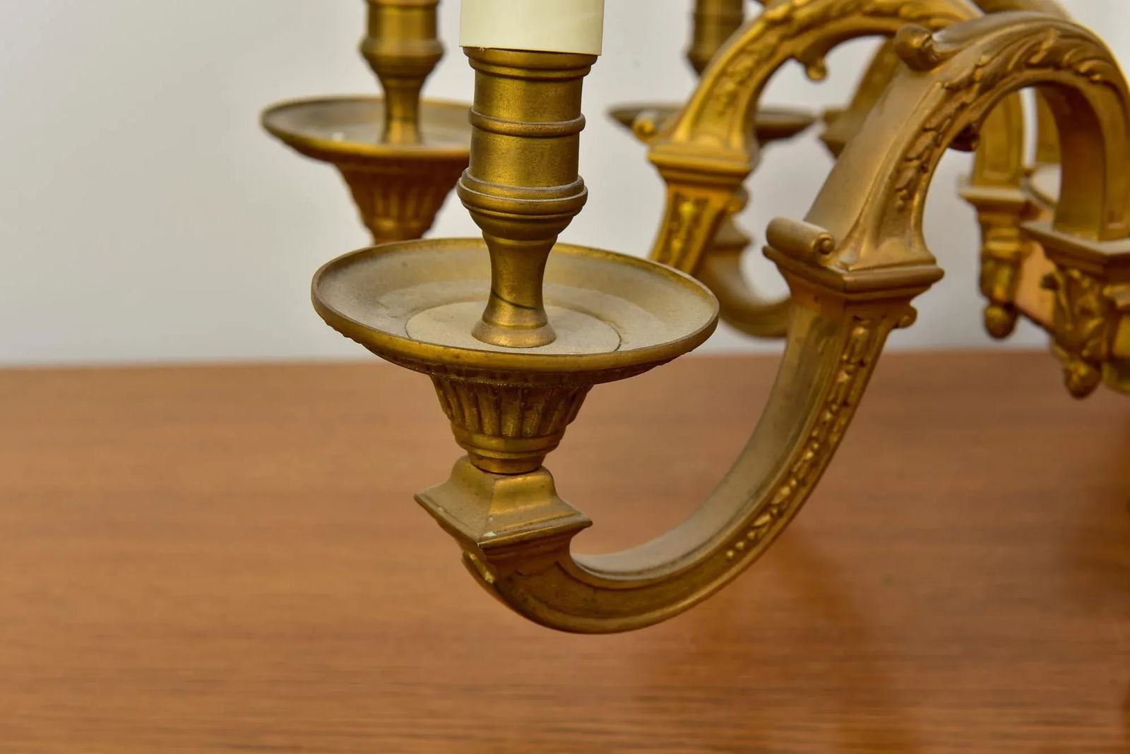 Antique French Gilt Bronze Louis XV Eight Arm Chandelier - 7