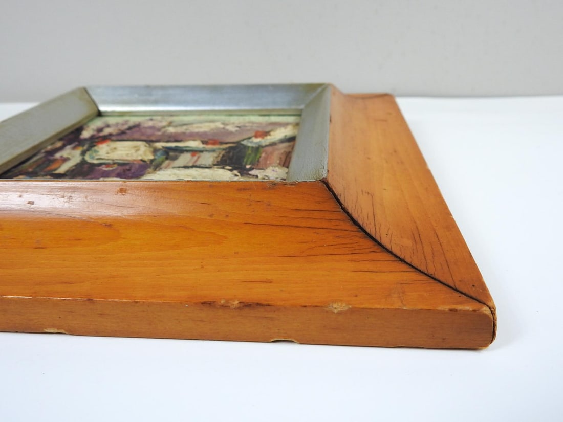 Small Mid 20th Century Modernist Village Paintings - Set of 4 - 6