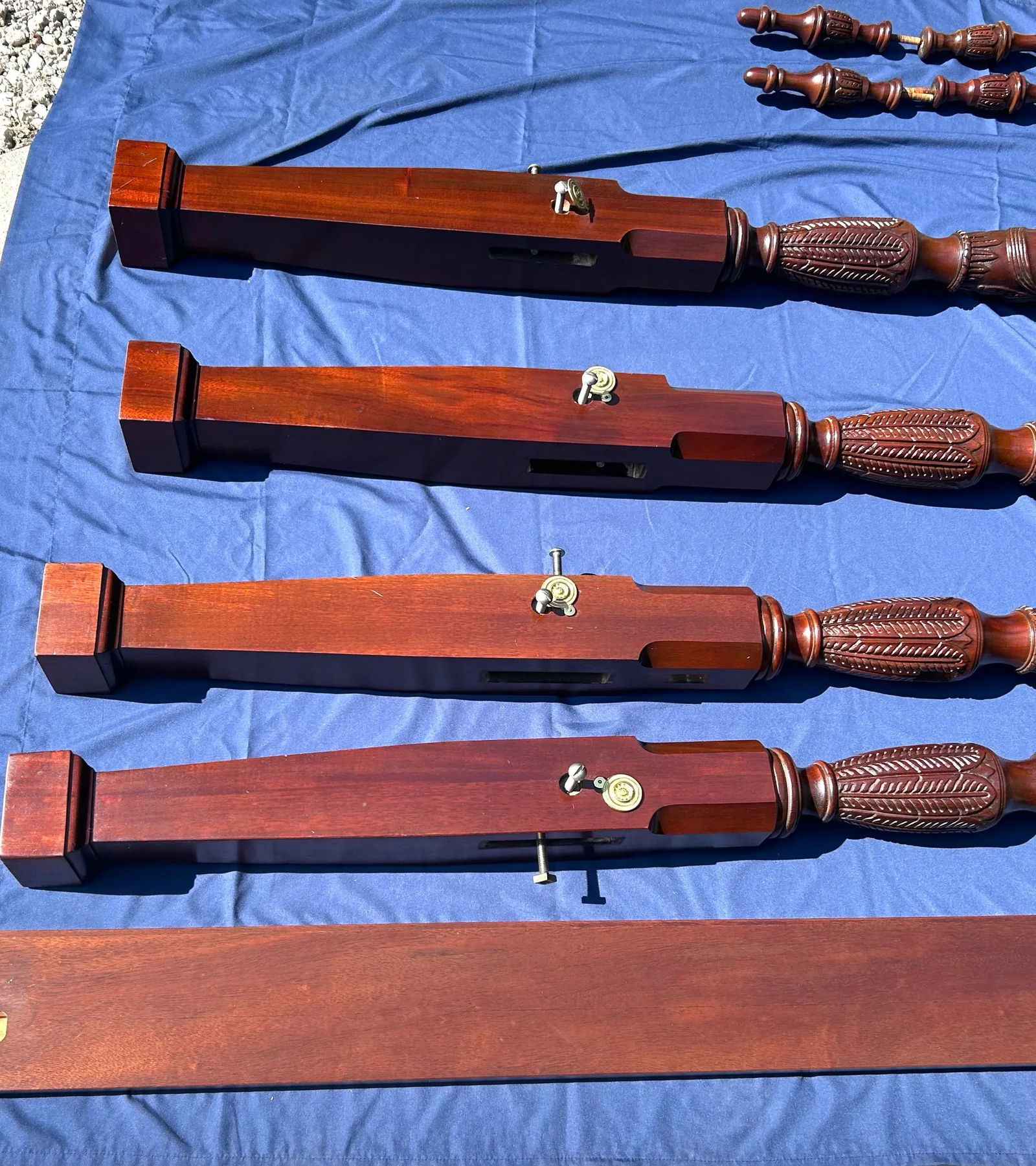 Lexington, Full/Double Size, 4-Poster Cherry Bed, Ornately Carved Rice Design, Reeded Posts, Brass D - 8