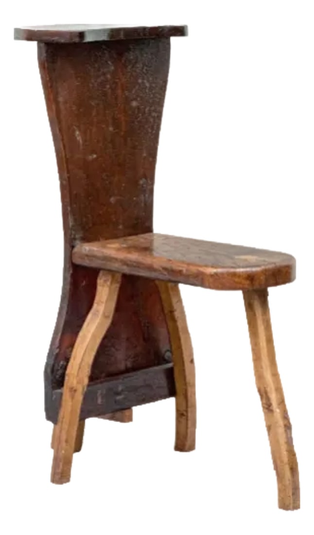 Early 20th Century One of a Kind Artisanal Primitive Hand-Carved Wood Chair (1 of 11)