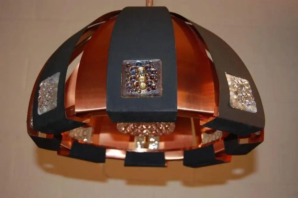 Werner Schou Mid-Century Modern "Moonscape" Dome Coronell Pendant Ceiling Fixture - 7