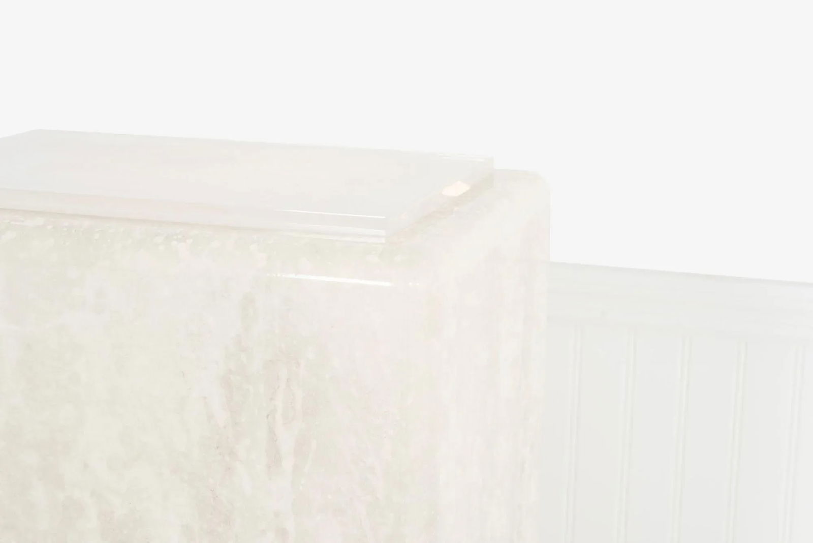 1970s Illuminating Faux Travertine Pedestal - 8