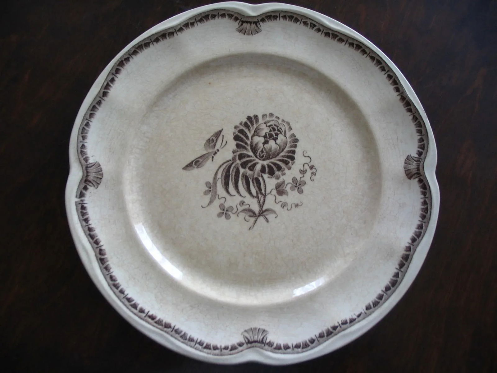 Gefle "Hera" Cream and Brown Glazed Porcelain China 56-Pc Dinnerware Set Circa 1930s by Herbert - 11