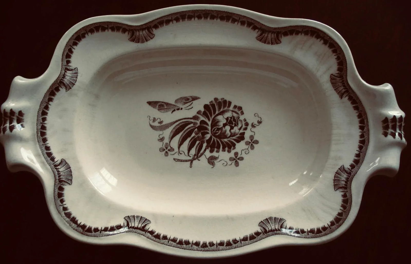 Gefle "Hera" Cream and Brown Glazed Porcelain China 56-Pc Dinnerware Set Circa 1930s by Herbert - 6