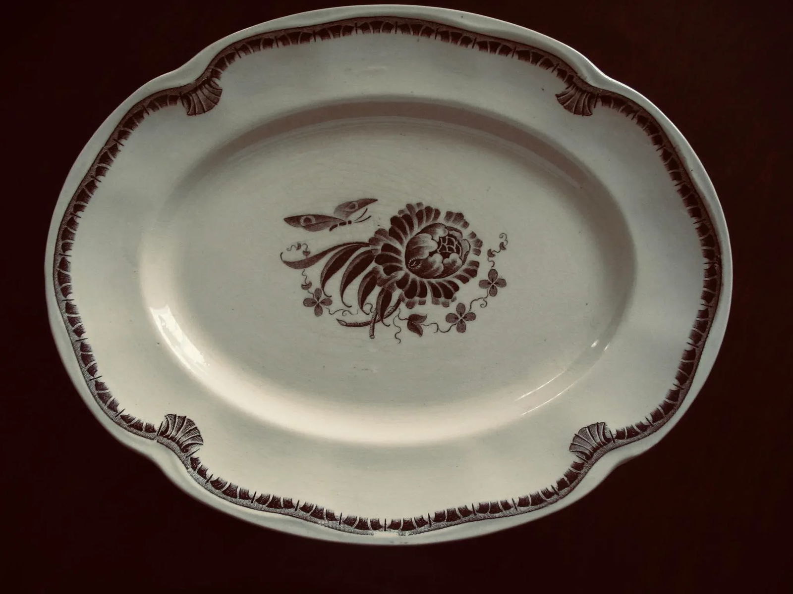 Gefle "Hera" Cream and Brown Glazed Porcelain China 56-Pc Dinnerware Set Circa 1930s by Herbert - 8