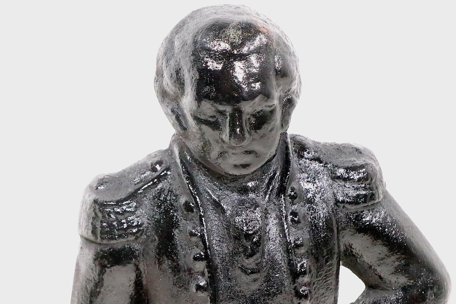 Pair of 19th Century Cast Iron Andirons Depicting George Washington - 10