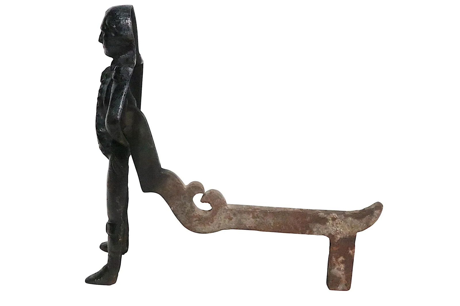 Pair of 19th Century Cast Iron Andirons Depicting George Washington - 2