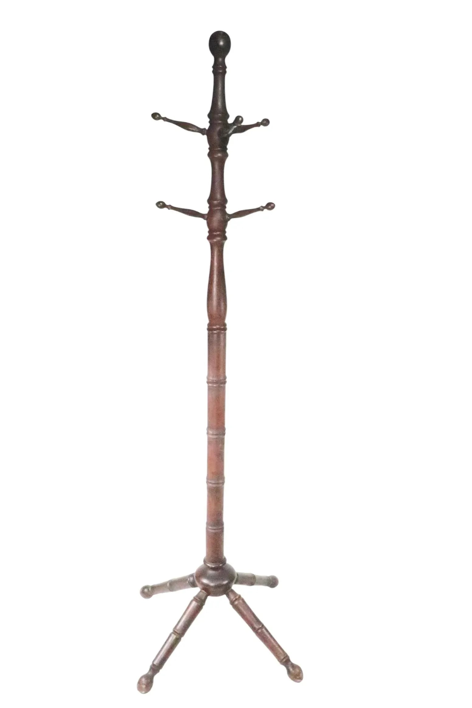 Turn of the Century Oak Victorian Arts and Crafts Coat Tree Rack Stand C. 1890/1920 - 3