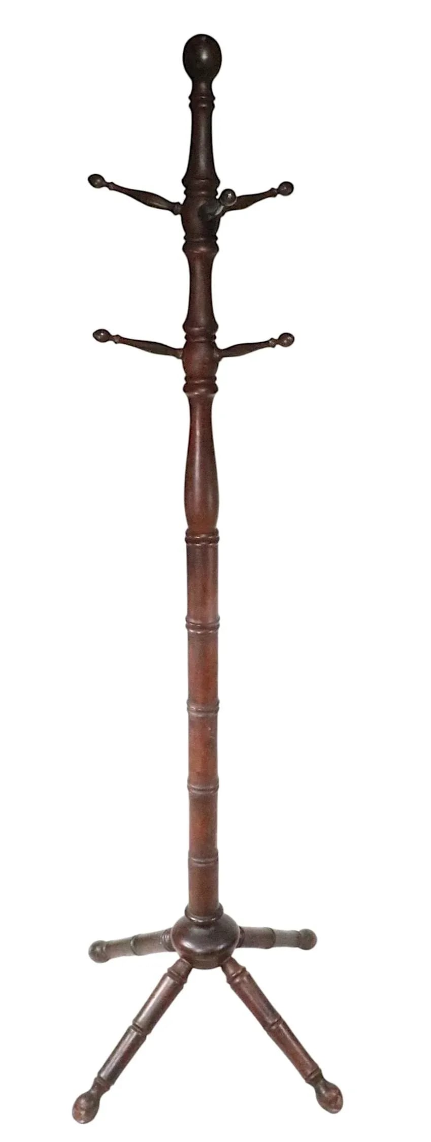 Turn of the Century Oak Victorian Arts and Crafts Coat Tree Rack Stand C. 1890/1920 - 7