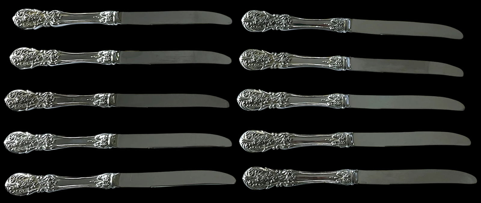 1980s Fb Rogers & Sons "French Rose" After Francis I Silver Plated Flatware Service for 10 With Serv - 5