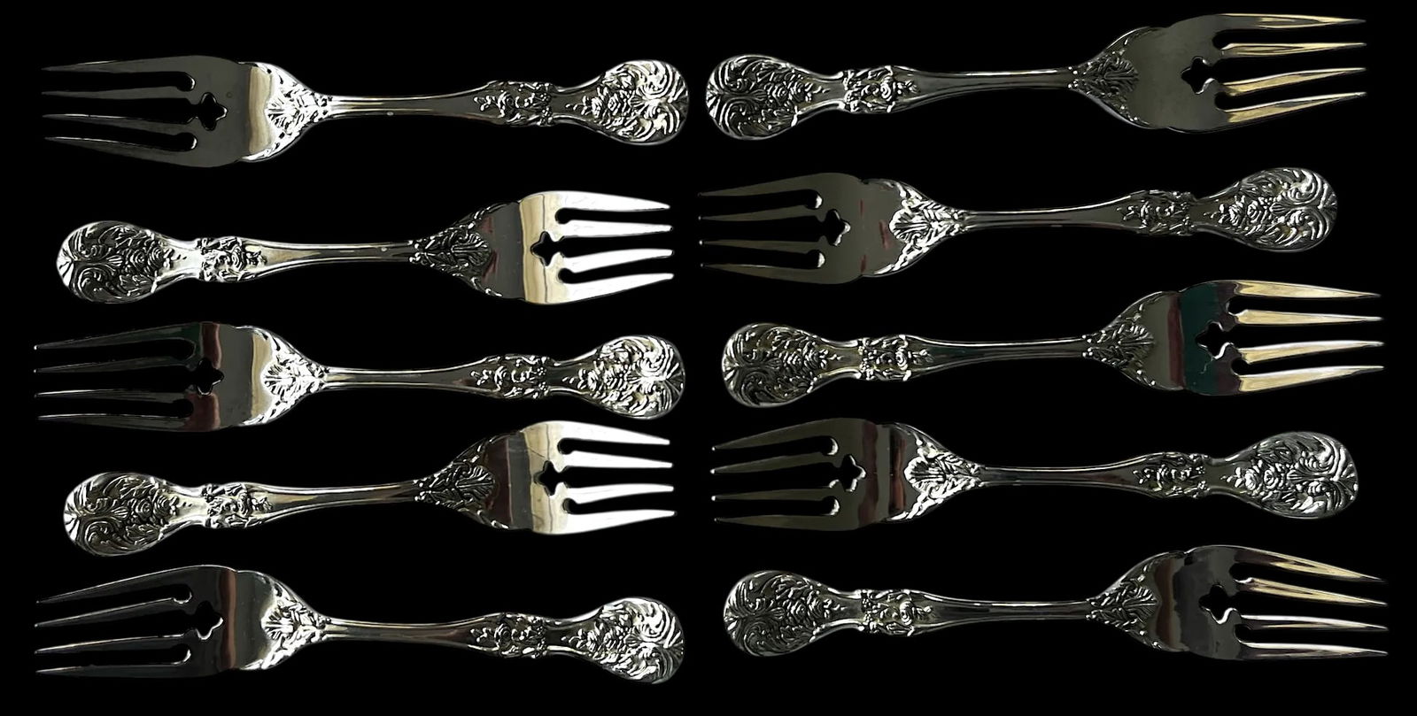 1980s Fb Rogers & Sons "French Rose" After Francis I Silver Plated Flatware Service for 10 With Serv - 7
