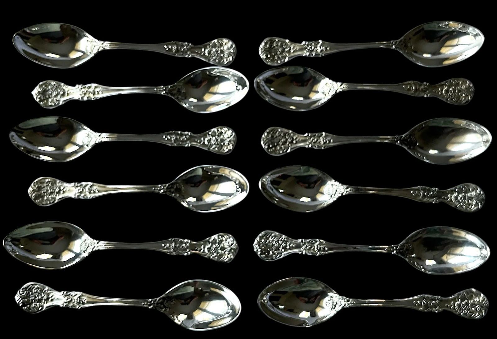 1980s Fb Rogers & Sons "French Rose" After Francis I Silver Plated Flatware Service for 10 With Serv - 9