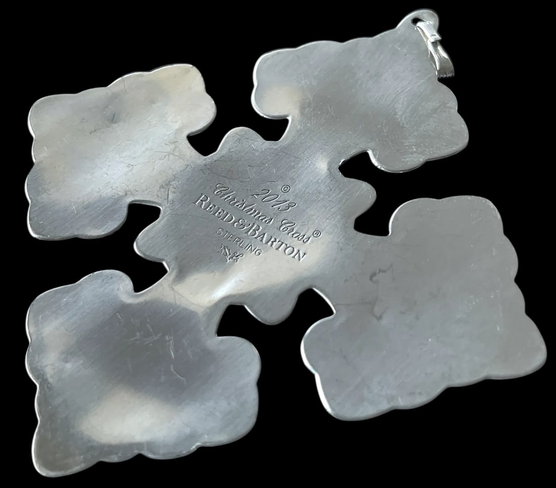 Set of 7 Reed & Barton Sterling Silver Christmas Ornaments – Cross & Star Series (1970s– - 11