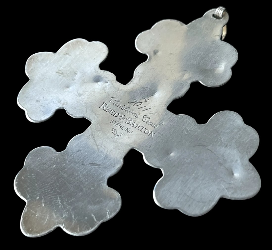 Set of 7 Reed & Barton Sterling Silver Christmas Ornaments – Cross & Star Series (1970s– - 12