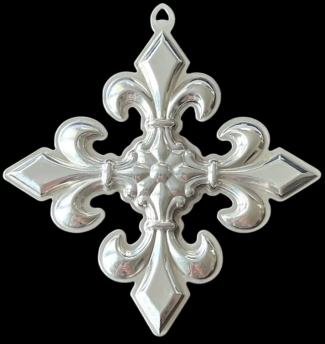 Set of 7 Reed & Barton Sterling Silver Christmas Ornaments – Cross & Star Series (1970s– - 4