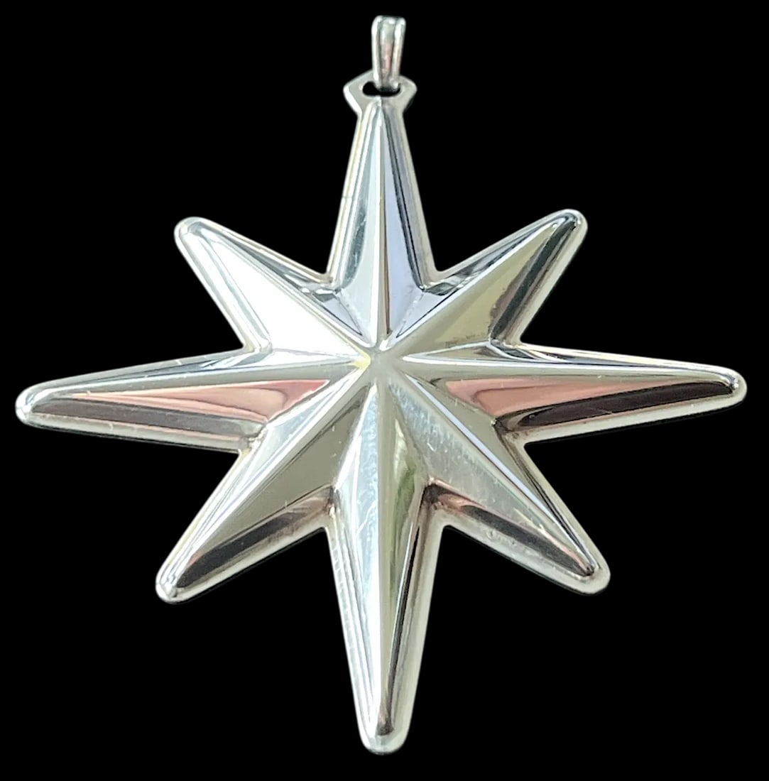 Set of 7 Reed & Barton Sterling Silver Christmas Ornaments – Cross & Star Series (1970s– - 8