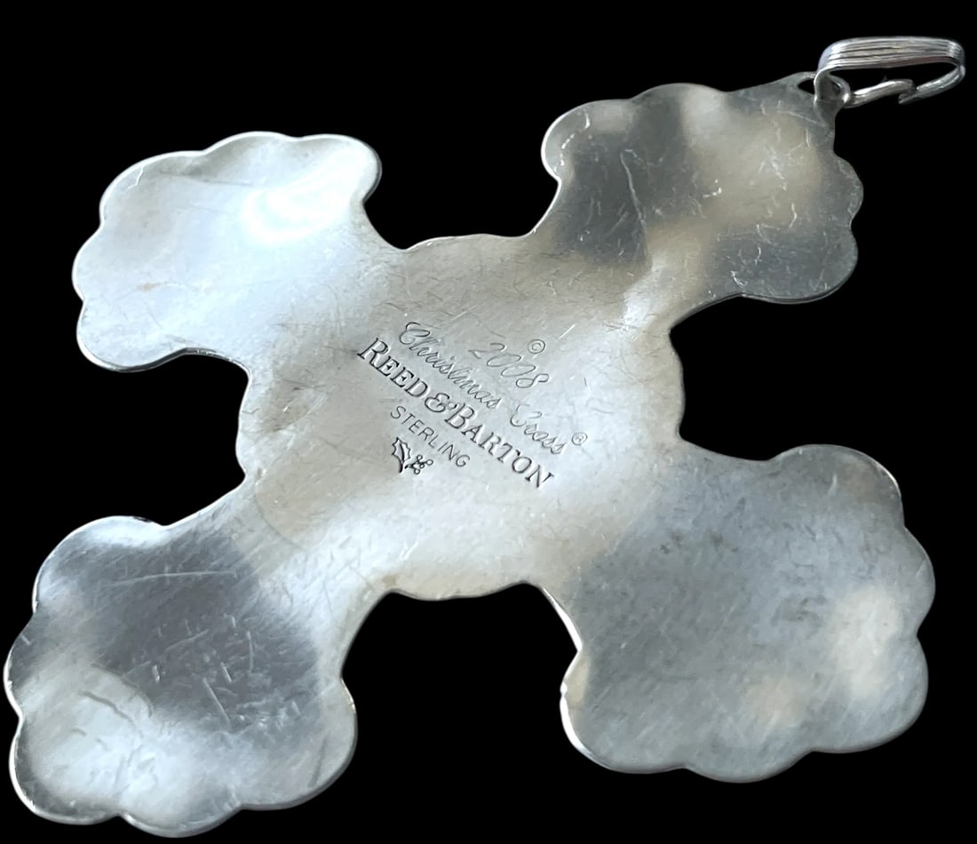 Set of 7 Reed & Barton Sterling Silver Christmas Ornaments – Cross & Star Series (1970s– - 9