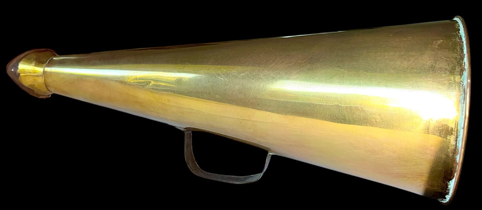 Antique Early 20th Century Brass Nautical Megaphone - 2