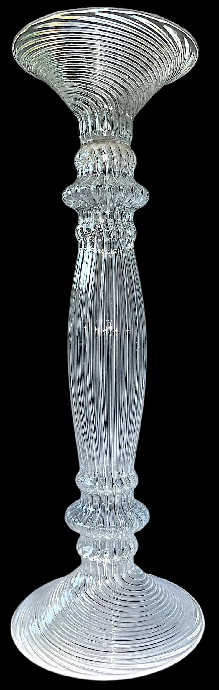 12.5" Hand-Blown Venetian Murano Style Glass Candlestick Holders - A Pair - 5