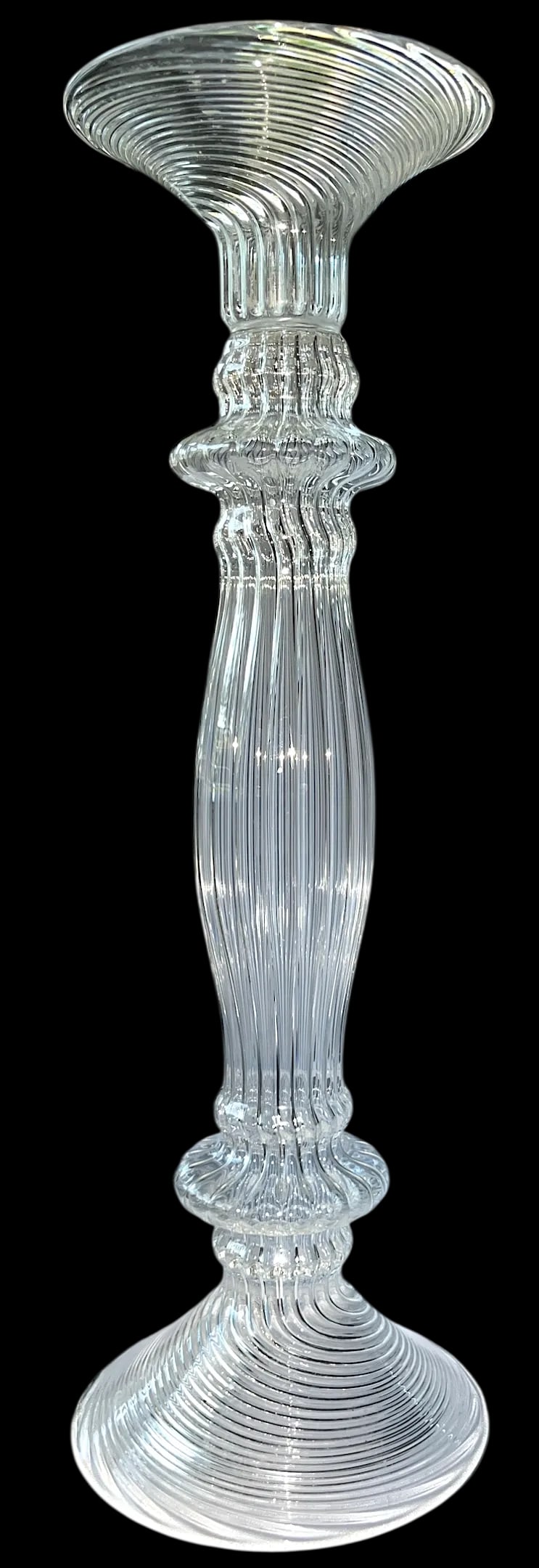 12.5" Hand-Blown Venetian Murano Style Glass Candlestick Holders - A Pair - 6