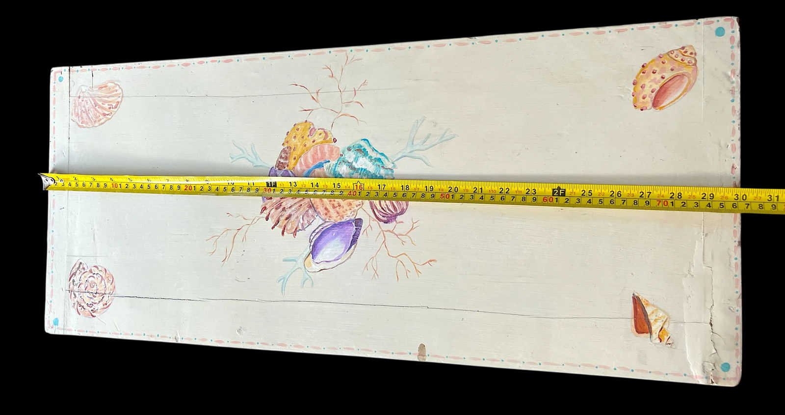 Early 20th Century Hand-Painted Large Seed Box With Seashell and Coral Motif - 9