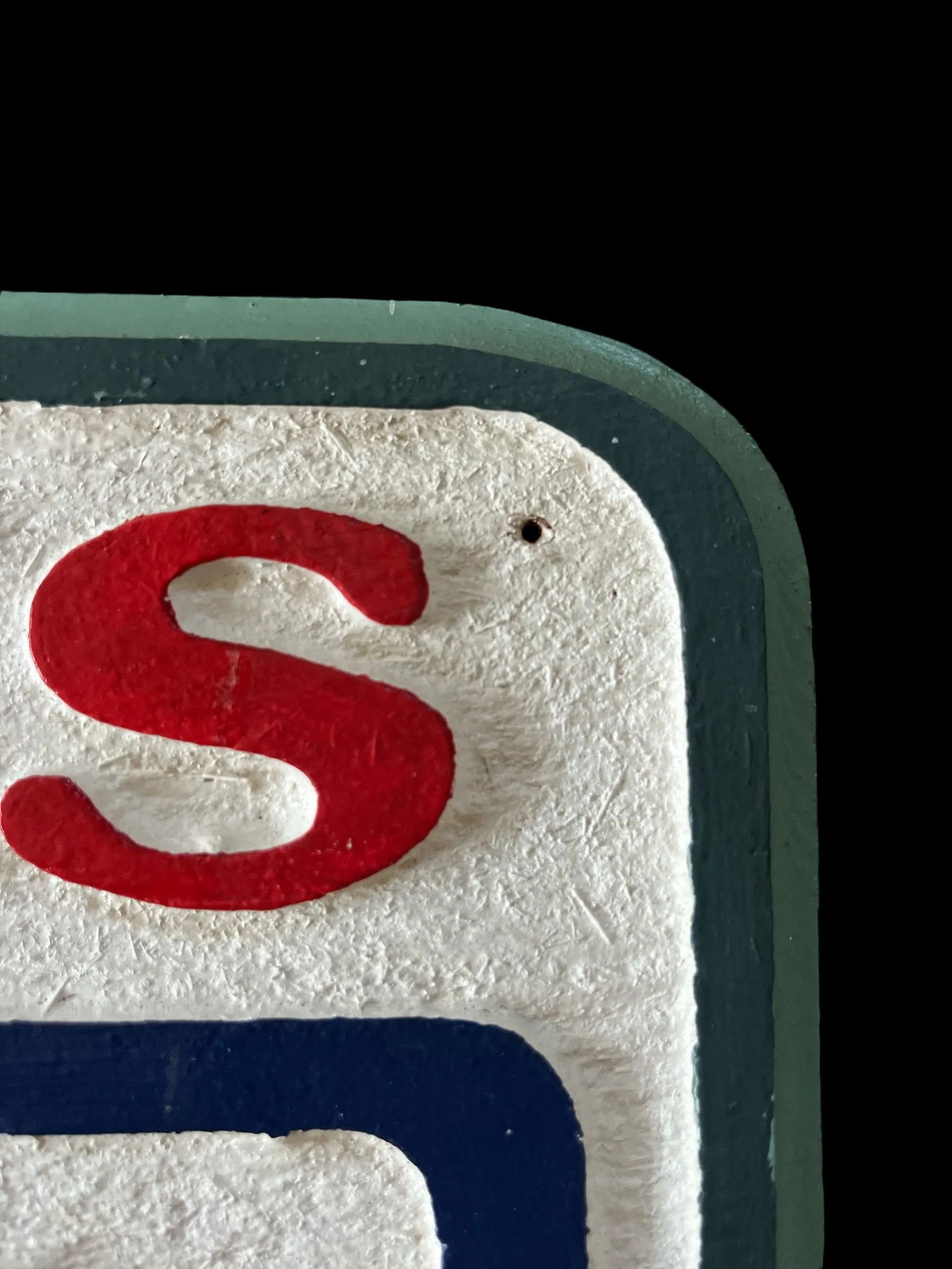 Vintage Hand-Carved Painted Wooden Directional Sign – "Restrooms / Telephones" - 4