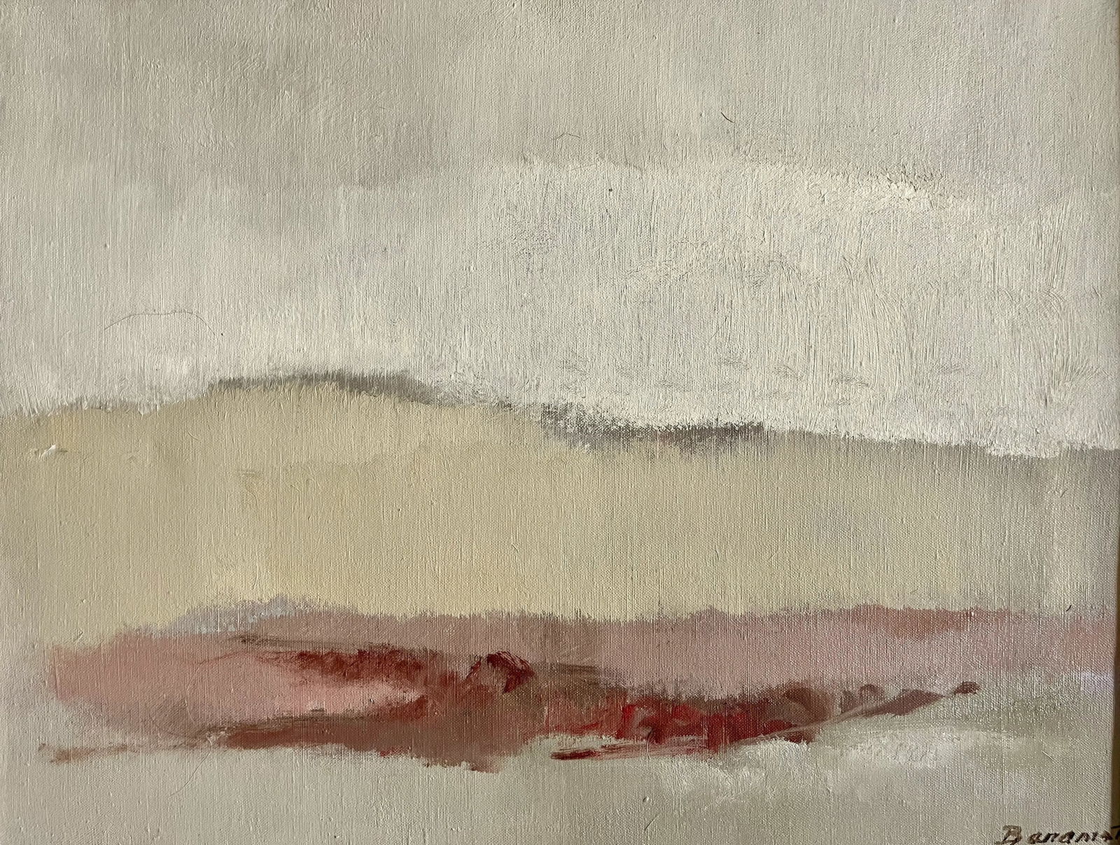 1980's Oil on Canvas Framed Landscape-Signed-Baranet - 4