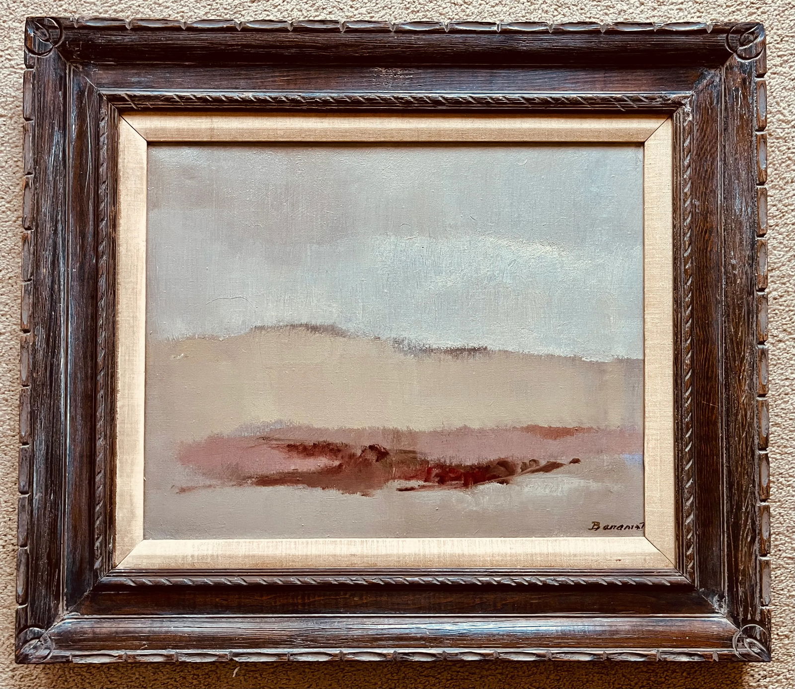 1980's Oil on Canvas Framed Landscape-Signed-Baranet - 5