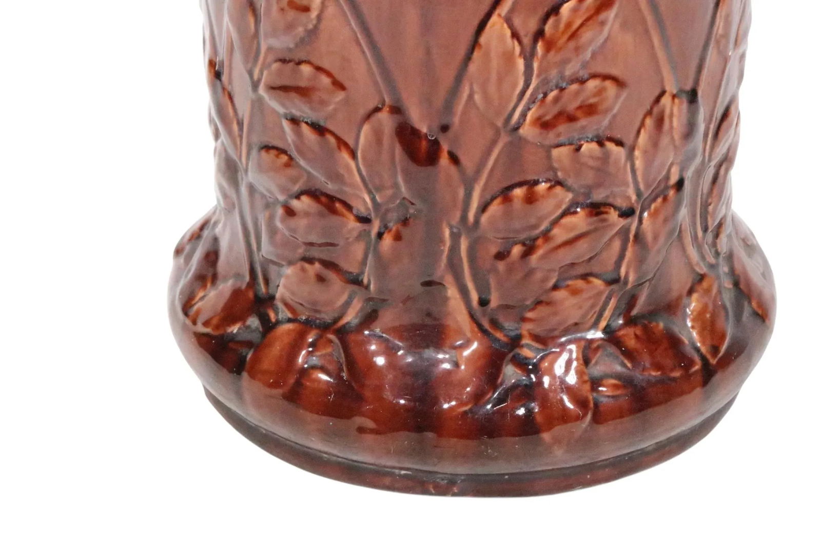 Antique Majolica Umbrella Cane Stand Att. To Roseville Pottery - 15