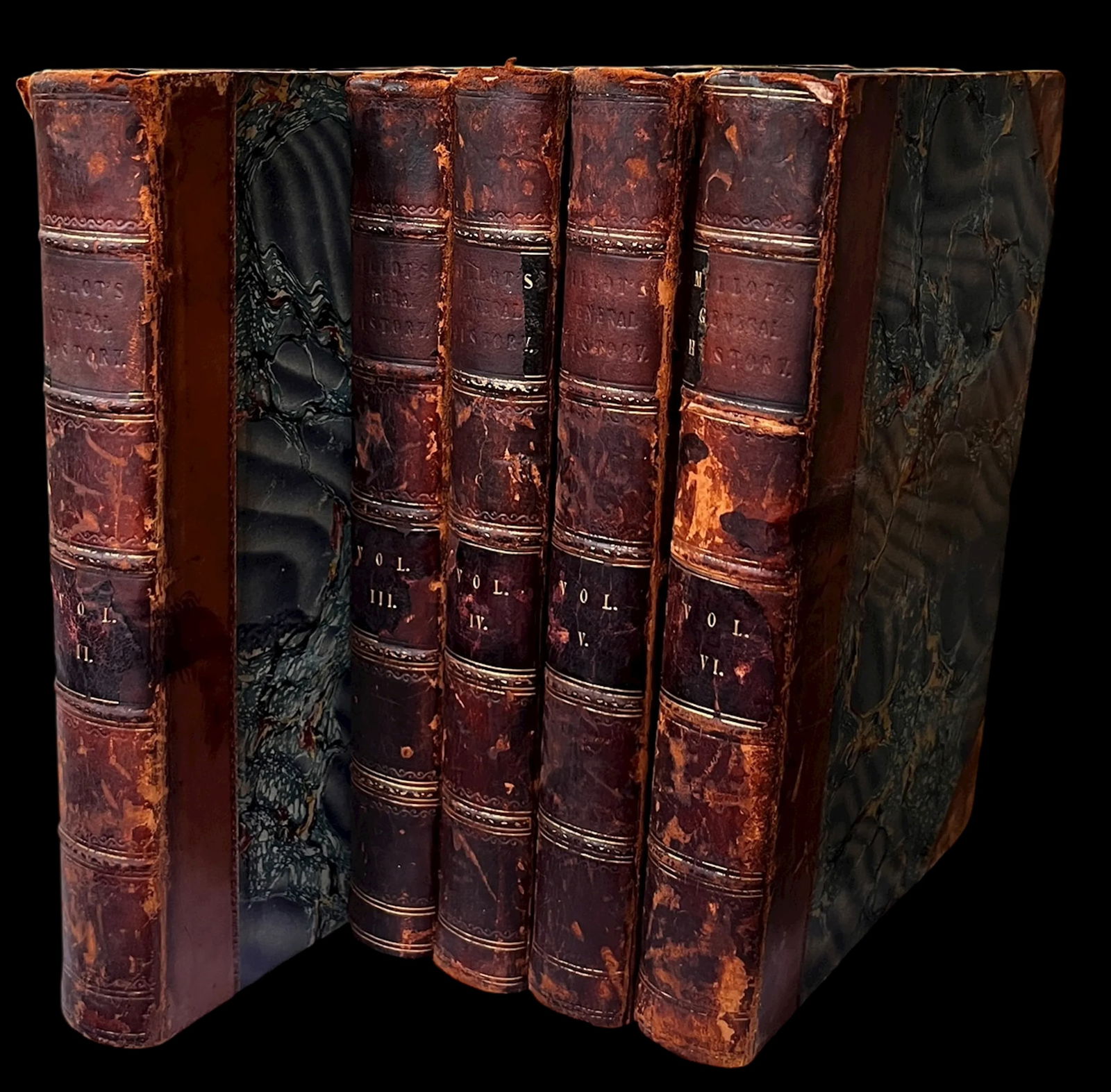 Antique Early 19th Century Leather-Bound Books Â‚Ã„Ã¬ MillotÂ - 2