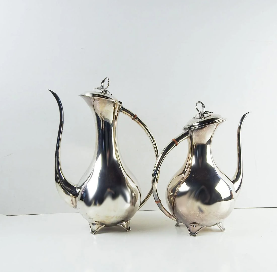 Mid 20th Century Eugen Ferner Tea and Coffee Silverplate Service - Set of 5 - 2