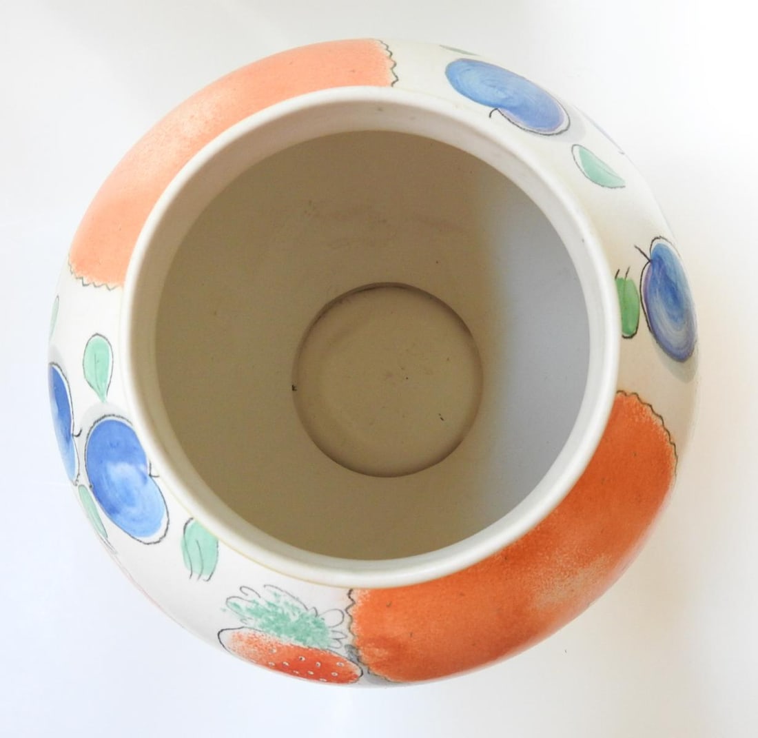 Late 20th Century Angela Atkinson Hand Painted Fruit Vase - 6