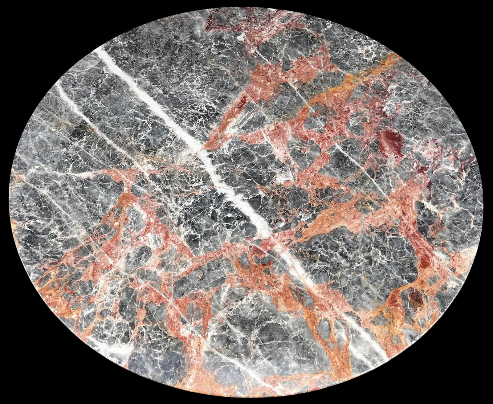 1970s Italian Breccia Pernice Marble Round Dining Table After Maurice Villency – 48" - 3