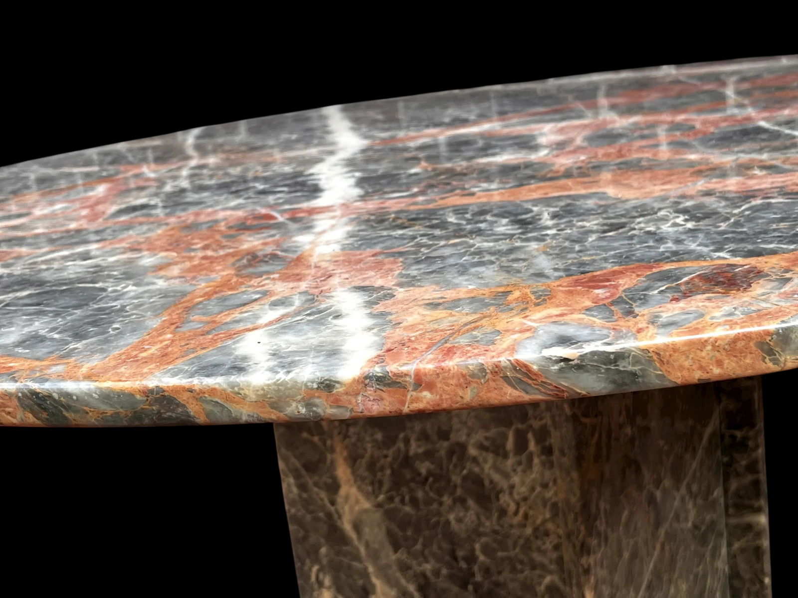 1970s Italian Breccia Pernice Marble Round Dining Table After Maurice Villency – 48" - 4