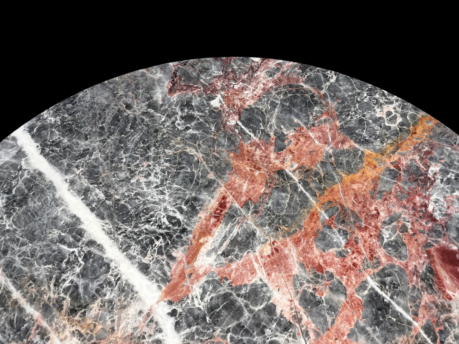 1970s Italian Breccia Pernice Marble Round Dining Table After Maurice Villency – 48" - 5