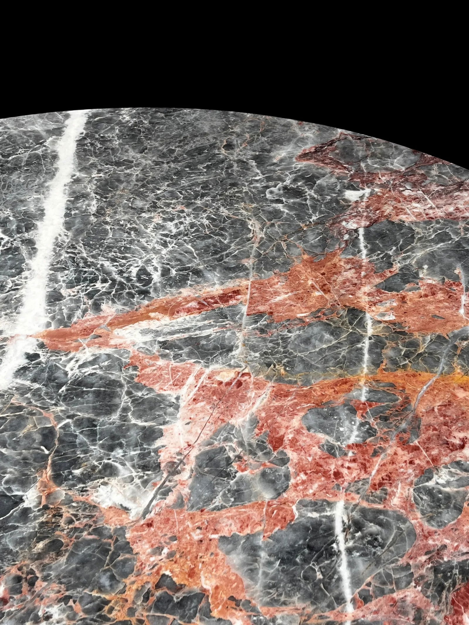 1970s Italian Breccia Pernice Marble Round Dining Table After Maurice Villency – 48" - 6