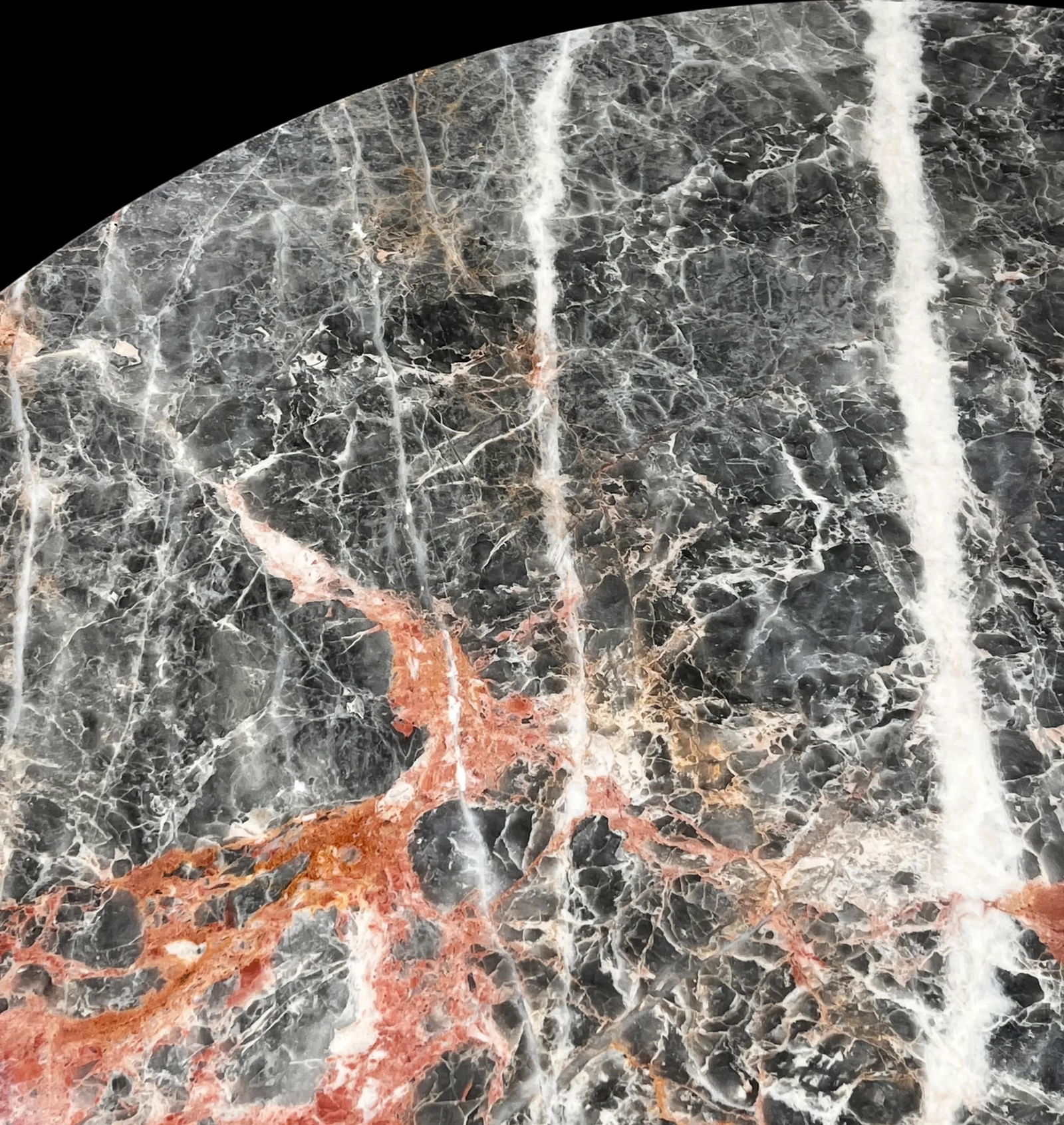 1970s Italian Breccia Pernice Marble Round Dining Table After Maurice Villency – 48" - 7