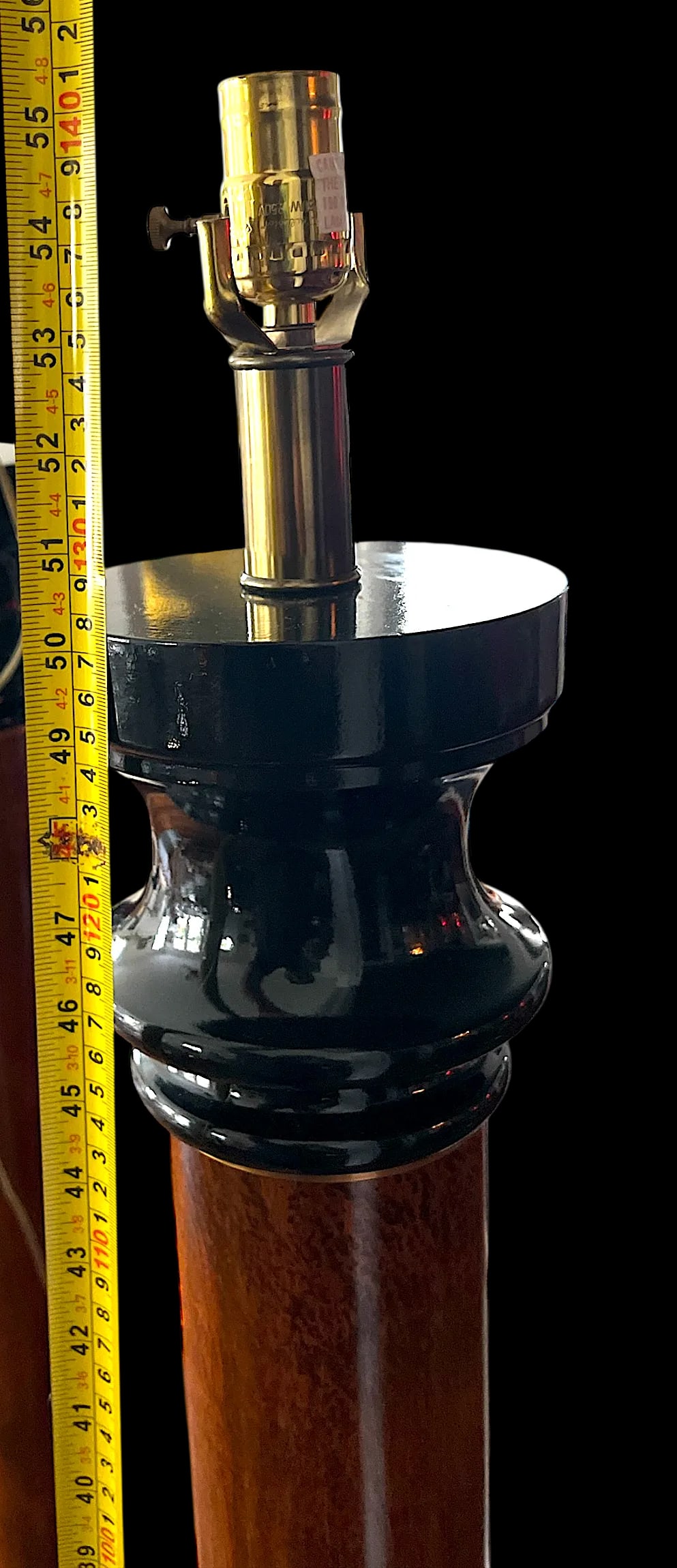 1990s Monumental Neoclassical Style Column Floor Lamps – Wood With Black Lacquered Base and - 8