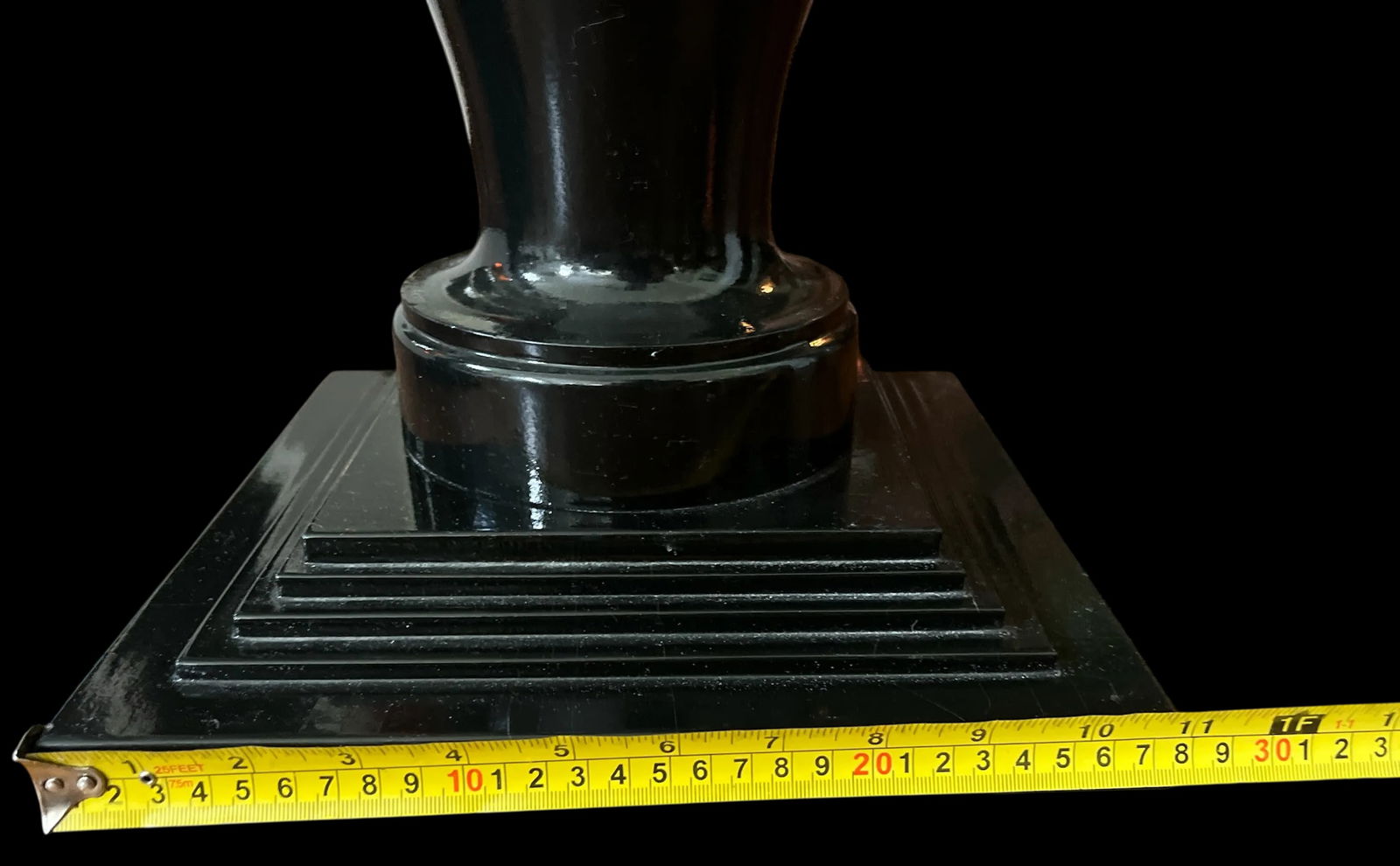 1990s Monumental Neoclassical Style Column Floor Lamps – Wood With Black Lacquered Base and - 9