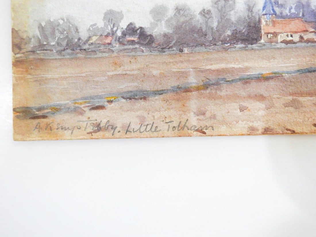 Small Early 20th Century English Pastoral Landscape With Horses Watercolor Painting - 2