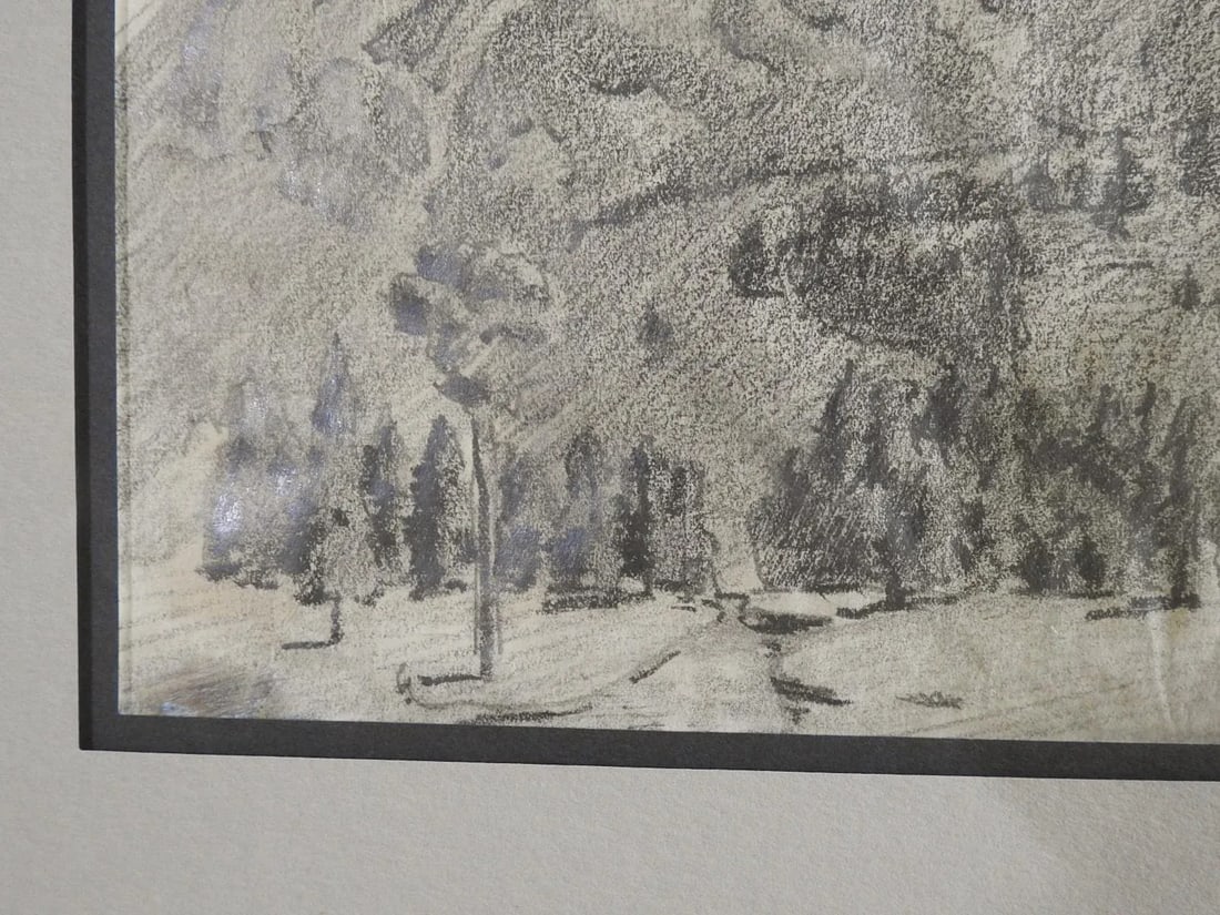 Early 20th Century Ralph Holmes Shasta Mountains Pencil Study Drawing - 3