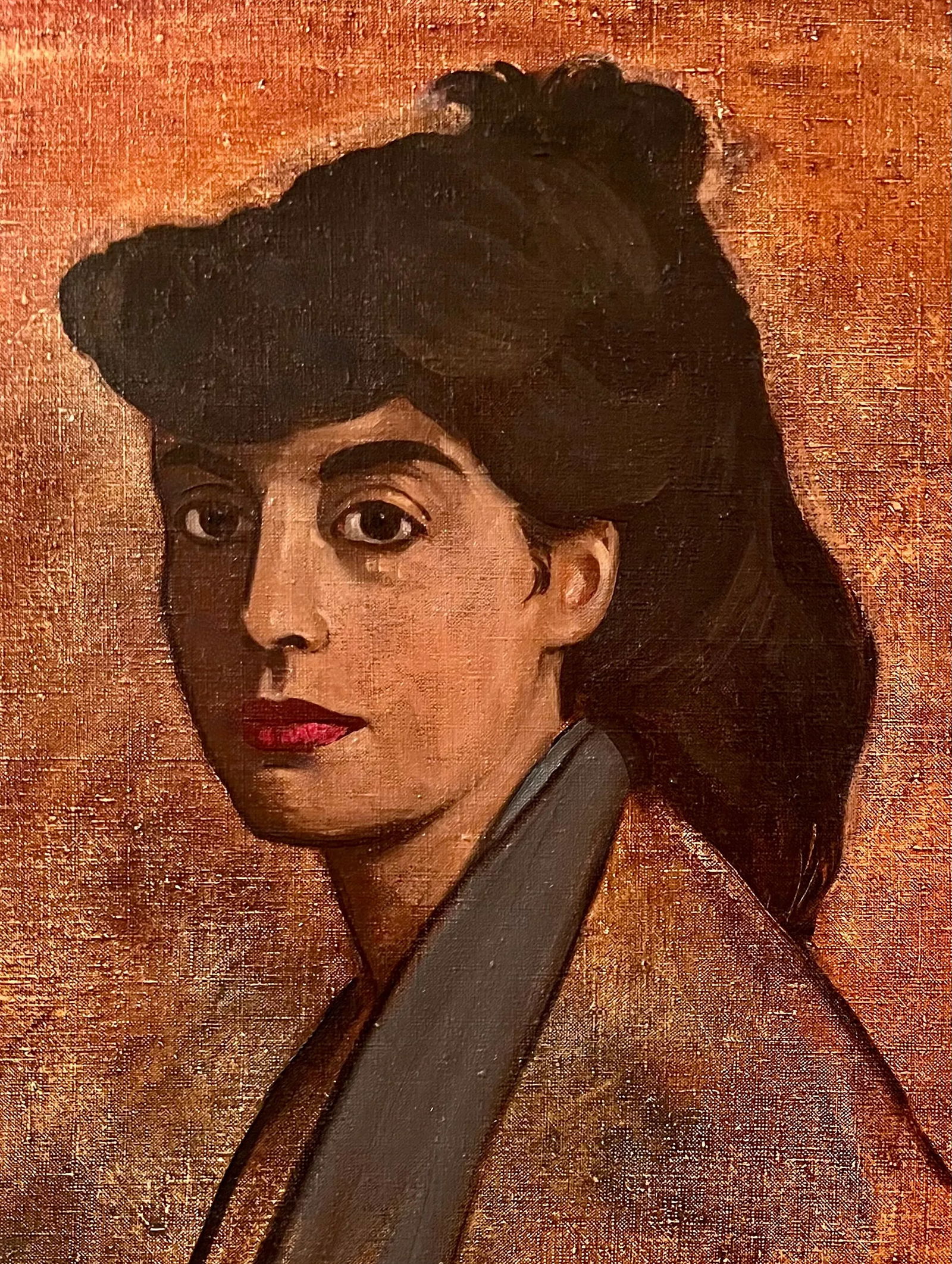 1959 Portrait of a Patrician Woman-Oil on Canvas-Signed - 4